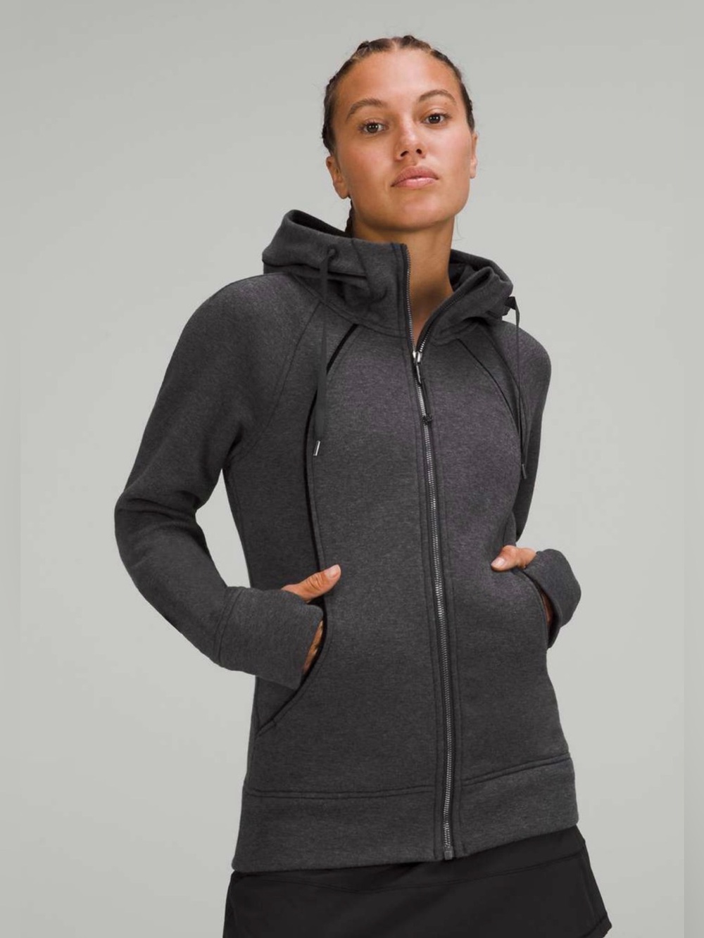 lululemon Scuba Full-Zip Hoodie *Plush (NWT) Heathered Black, Size 8